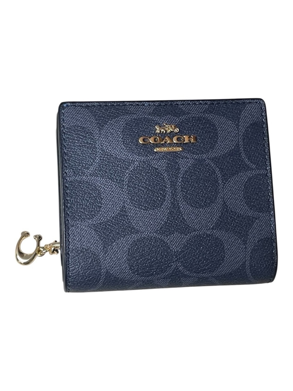 NWOT Coach Navy/Gold
Snap Bifold Wallet Signature
Canvas Limites Edition